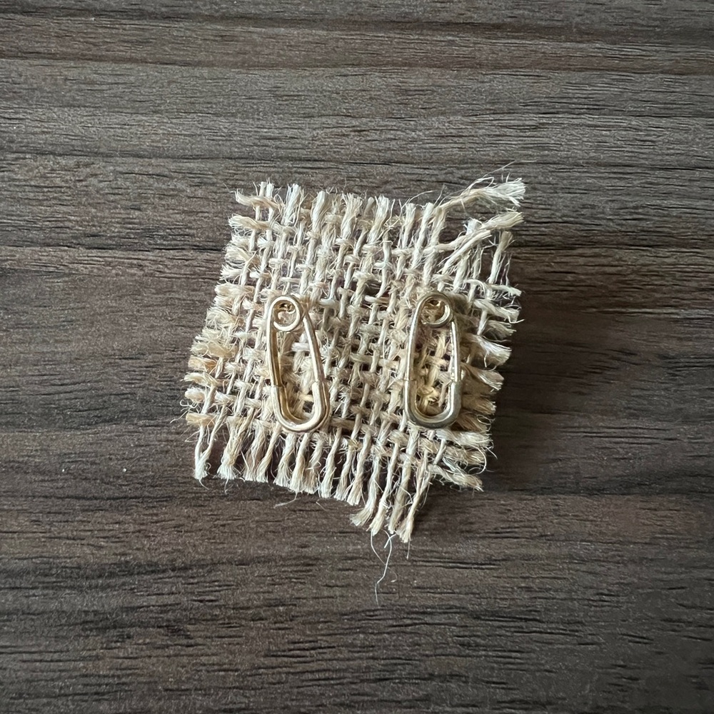 Gold Safety Pin Earrings